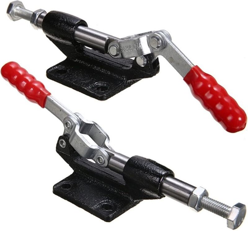 Kniehebelklemmen, 2 Stück, Handwerkzeug mit Push-Pull-Funktion, Schnellspanner, manuelle Klemmverriegelung, horizontale ...