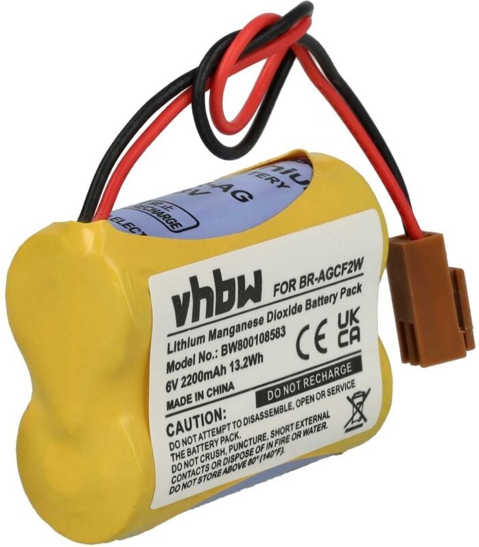 Vhbw - Akku kompatibel mit Ge Fanuc A06 industrial computers plc Programmable Logic Controller (2200mAh, 6V, Li-MnO2)