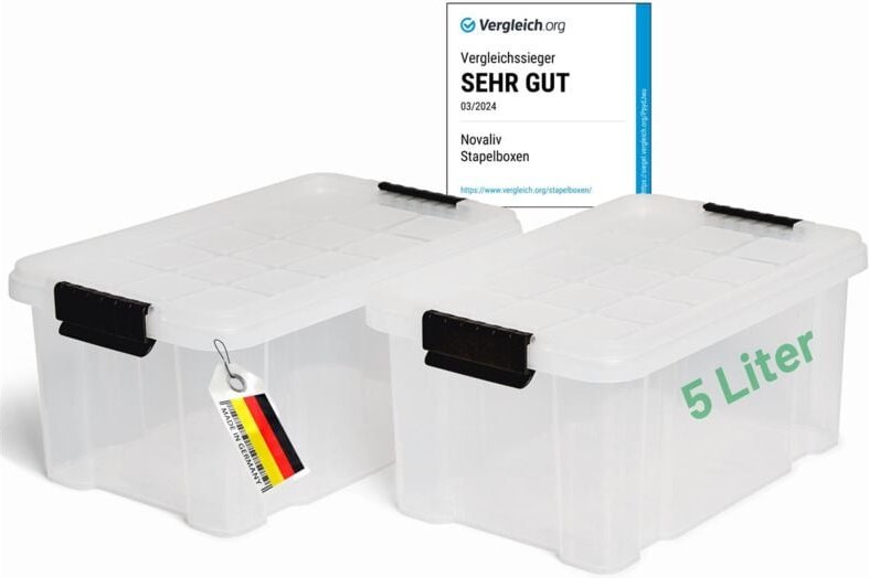 2x Novaliv Aufbewahrungsbox 2x Aufbewahrungsbox, 2x Deckel