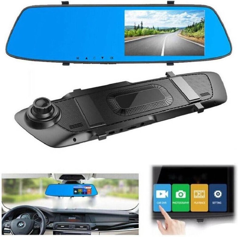Trade Shop - touch-rückspiegel-dvr 4,3' full hd tf front-rückkamera -