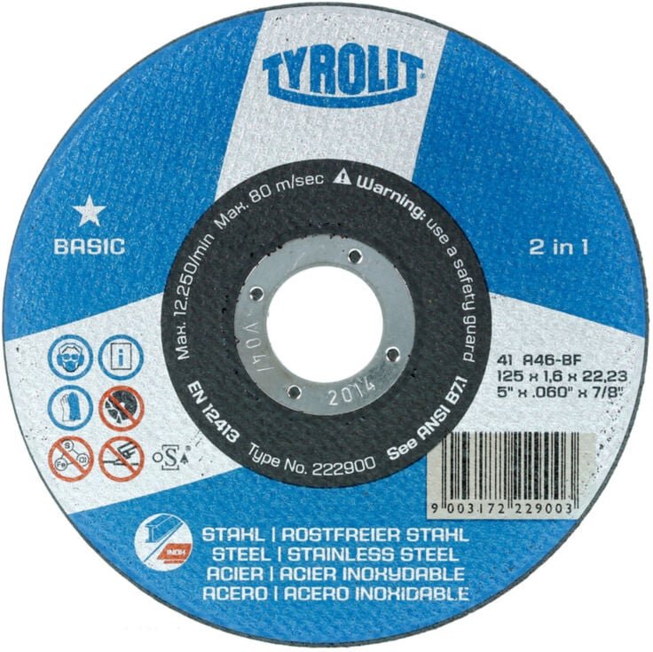 TYROLIT Trennscheibe Basic 2 in 1, Scheiben-Ø: 115 mm