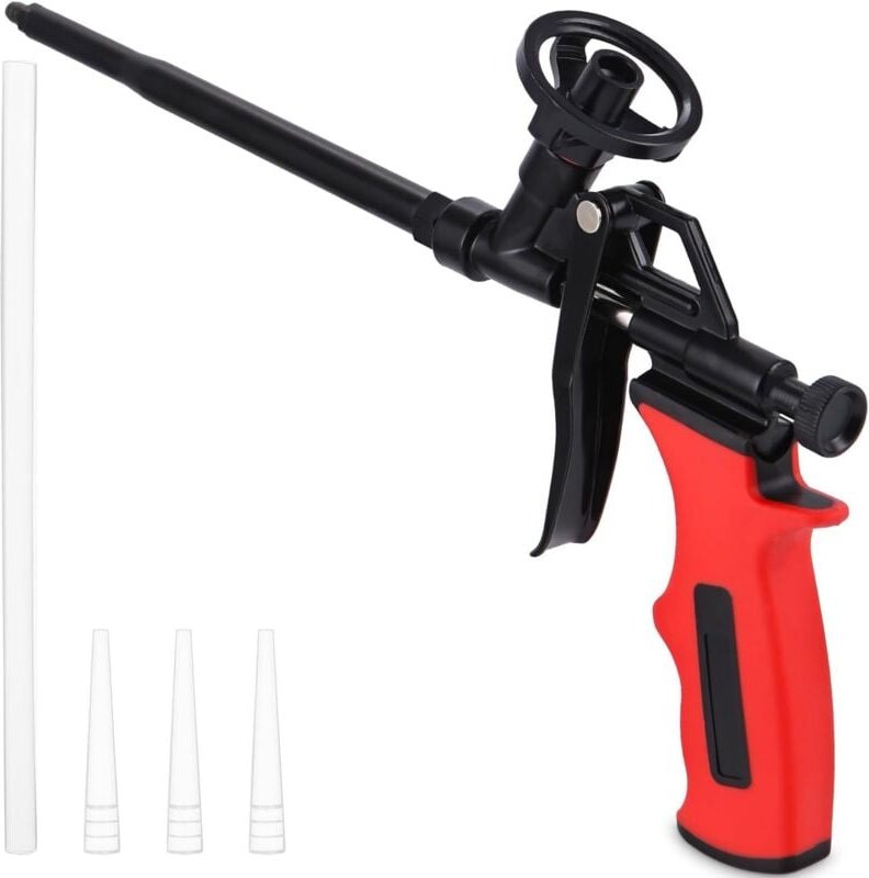 Schaumpistole, isolierender Montageschaum, kein Reinigen des Schaums erforderlich, PTFE-beschichtetes Metallgehäuse, gee...