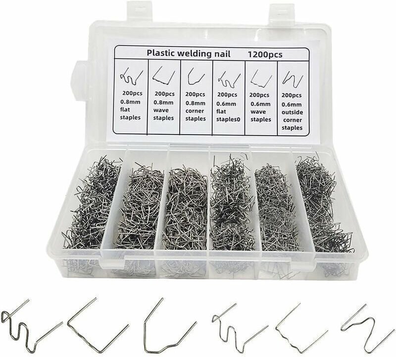 Heiße Klammern für die Auto-Kunststoffreparatur zum Schweißen von Autostoßstangen-Kunststoff, 1200 Stück, von DEBUNS