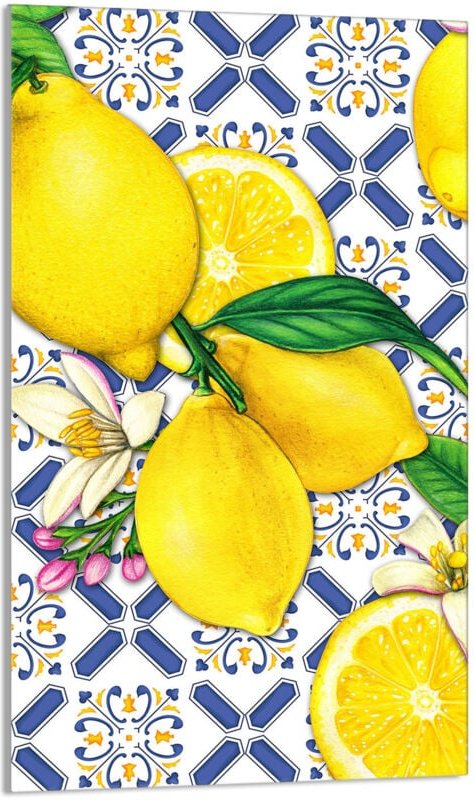 Glasschneidebrett 30x52 Zitronen