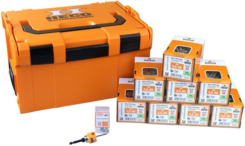 Heco Sortimentskoffer l-boxx 238 Terrassenset Linsenkopf A2, 5,0x60 mit 1.600 Schrauben