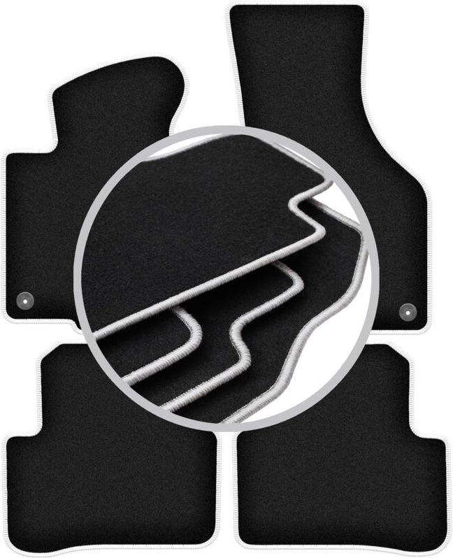 CARLUX-SILVER Autofußmatten für: Volkswagen Passat B7 Limousine, Kombi, Variant, Alltrack (2010-2014)