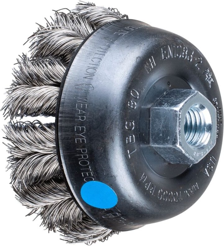 PFERD TOOLS COMBITWIST Topfbürste gezopft TBG Ø 80mm M14 Edelstahl-Draht-Ø 0,35 mm Winkelschleifer