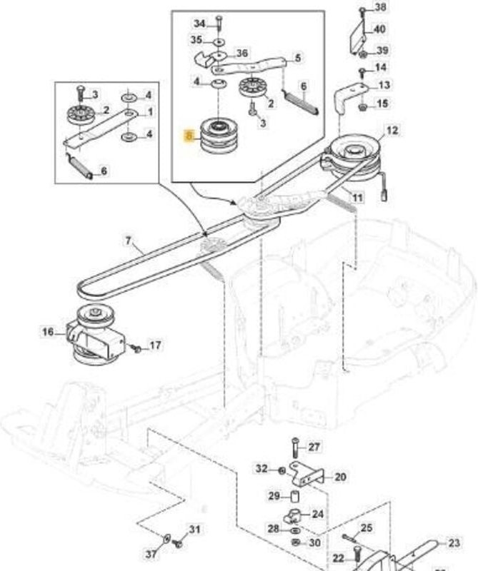 Doppelte Zentrale Riemenscheibe Nv (Ntn) Original Stiga - 387605005/0