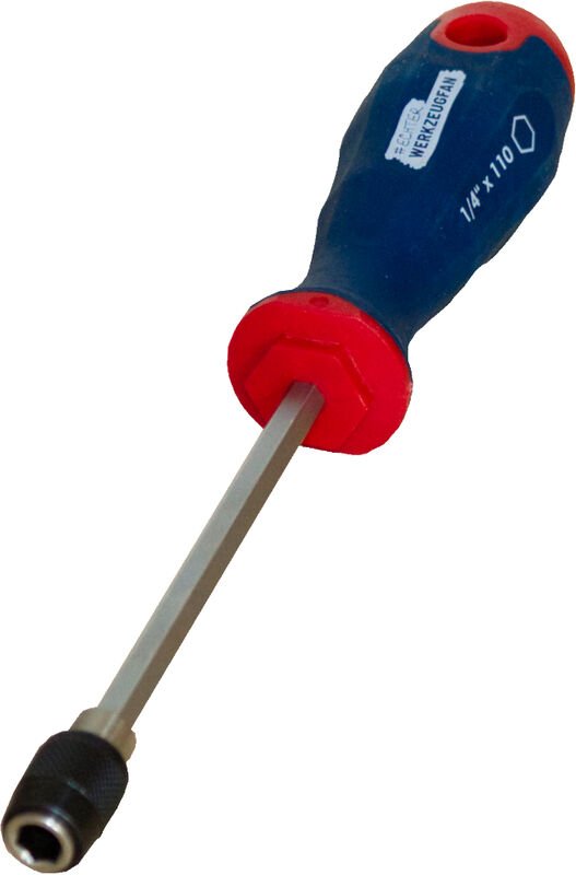 Echter Werkzeugfan Schraubendreher Bithalter lang mit QuickLock 1/4'x110 Perfect Comfort