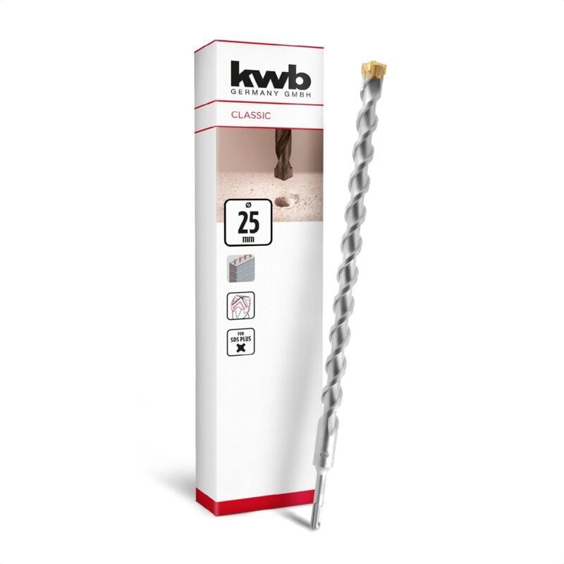 Sds Plus Bohrer, sds Plus Hammerbohrer (ø 25 mm x 460/400 mm, mit extrem schneller Hartmetall 4X-Schneide, für armierten...