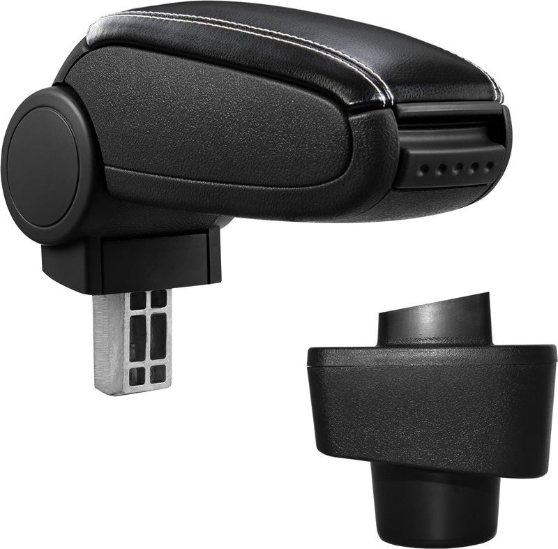 Pro.tec - Mittelarmlehne Renault Captur mit Staufach Kunstleder Schwarz mit weißen Nähten