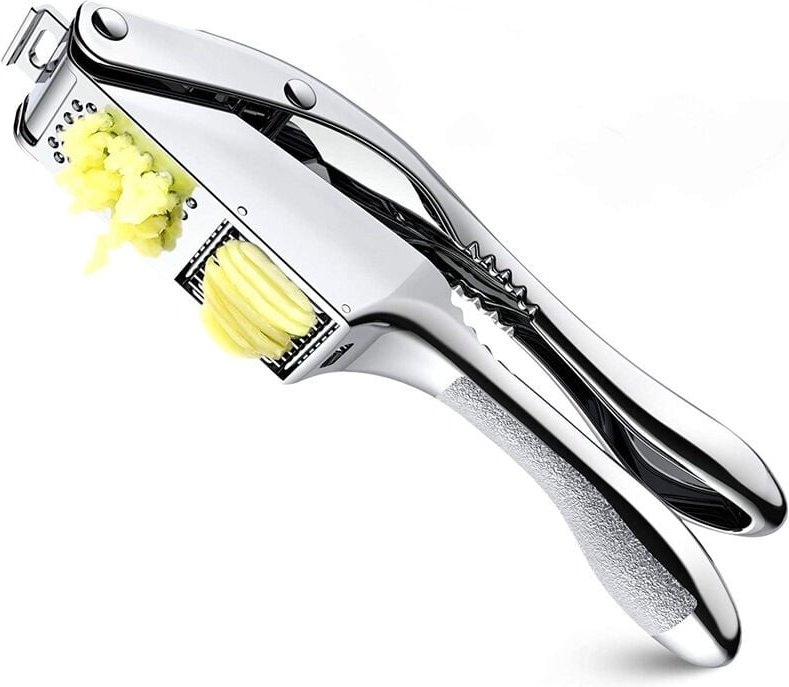 In 1 Professionelle Knoblauchpresse aus Edelstahl, manuelle Knoblauchpresse mit rutschfestem Griff, spülmaschinenfester ...