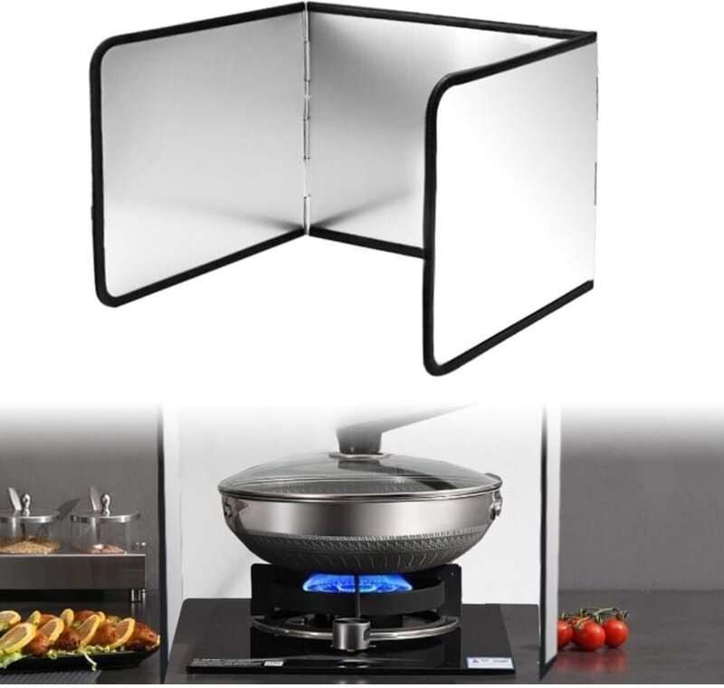 Shining House - Zusammenklappbarer Spritzschutz für Küchenherde