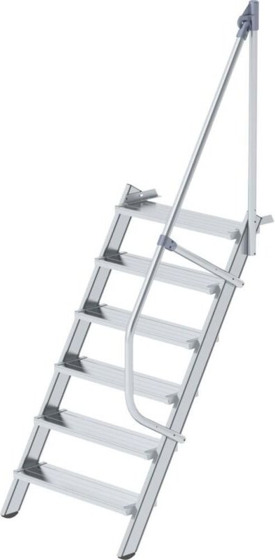 Günzburger Steigtechnik - Treppe 60° Stufenbreite 800 mm 6 Stufen Aluminium geriffelt - 600226