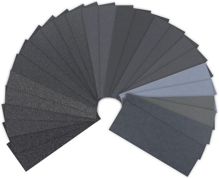 Schleifpapier 60/120/240/400/600/800/1200/2000/2500/3000/5000/7000/10000 Körnung Nass-/Trocken-Schleifpapier 9 x 3,6 Zol...