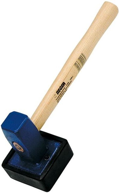Idealspaten Plattenlegehammer 1,5 kg eckig mit Stiel
