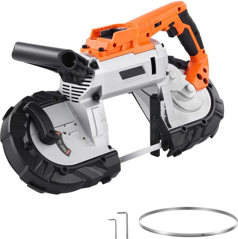 Mophorn - 20 v Akku-Bandsäge, Schnitttiefe 127 x 115 mm, tragbar, kabelloses Design, einstellbare Geschwindigkeit 0–120 ...