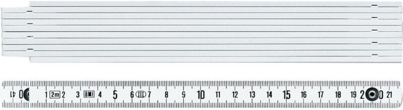 Holz-Gliedermaßstab 2m weiss Fortis