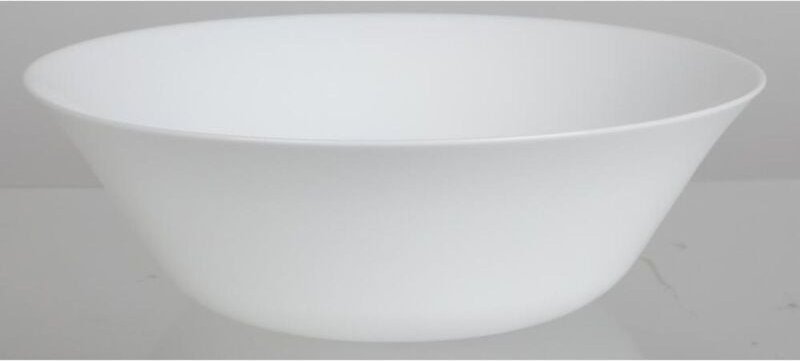 Buri - 12x White Moon Schalen 25cm Salatschüssel Glas Weiß Müsli Geschirr Speisen Obst