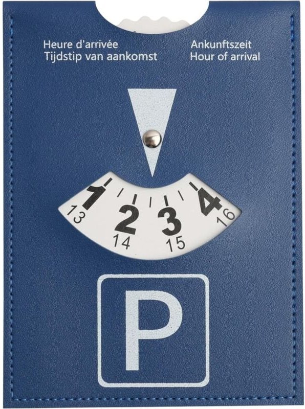 Luxuriöse europäische Parkscheibe aus weichem Kunstleder, passend für Auto, Motorrad, Wohnmobil, 10 x 13 cm, Blau