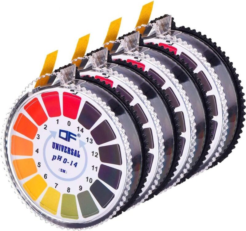 Linghhang - Universelle pH-Teststreifen, pH-Testpapierrollen, pH-Messung, Vollbereich 0-14, 16,4 Fuß/Rolle (4 Rollen)