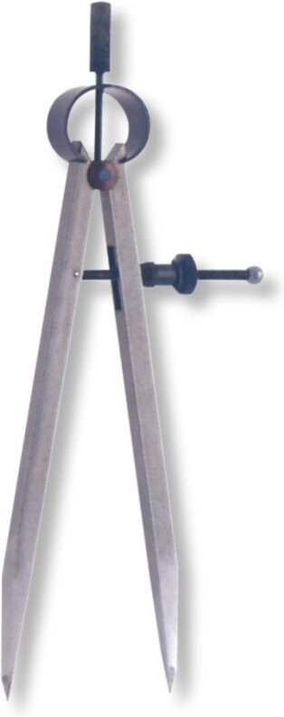 Ultra Präzision - Federspitzzirkel active Stahl poliert mit auswechselbaren Spitzen 150mm