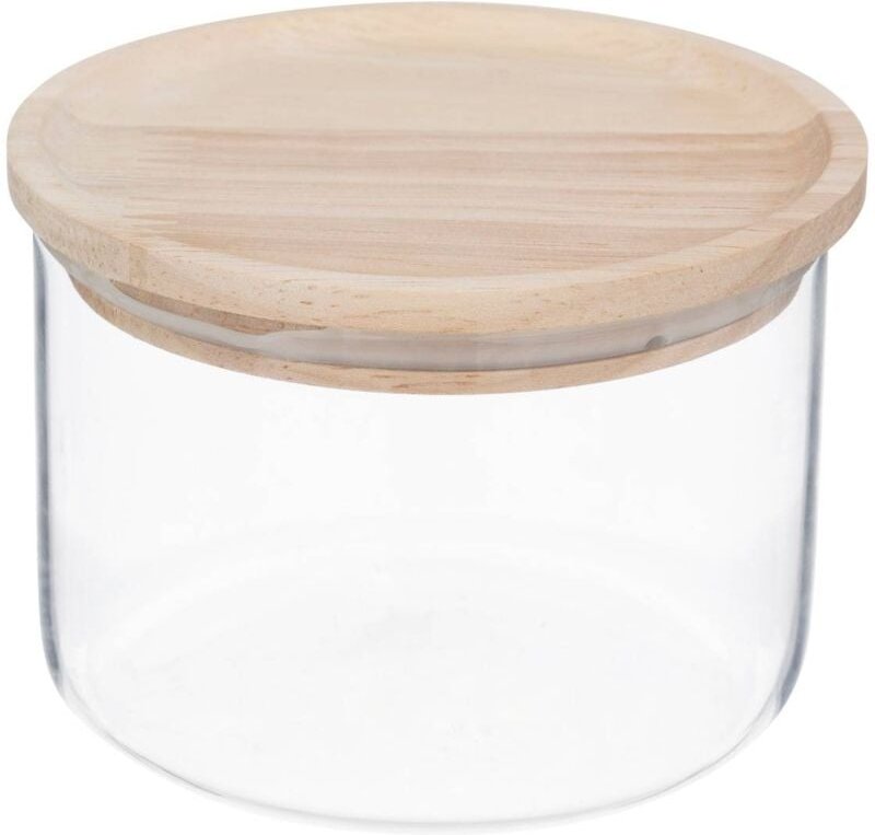 5five Simply Smart - Glas hermet 0,3l mit hermetischem deckel aus gummibaumholz - 5five