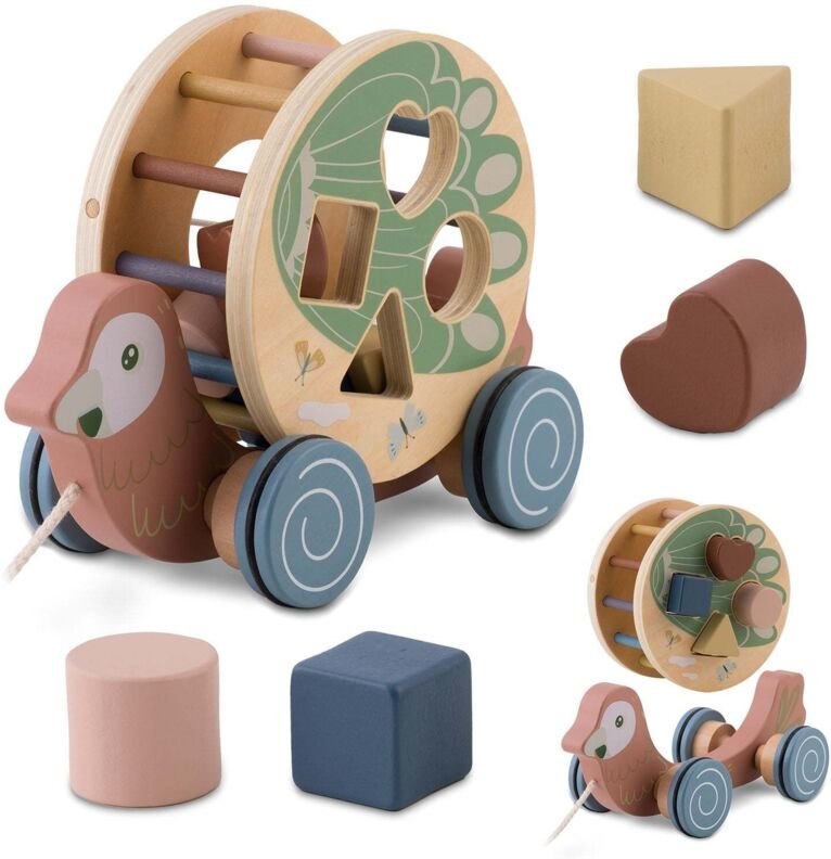 Holzernes ziehspielzeug papagei nk 854 nukido