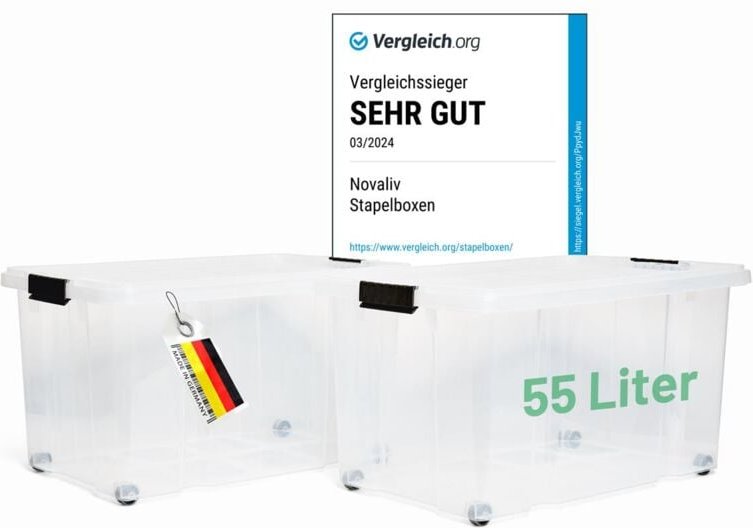 Novaliv - 2x Aufbewahrungsbox 2x Aufbewahrungsbox, 2x Deckel, 8x Rollen