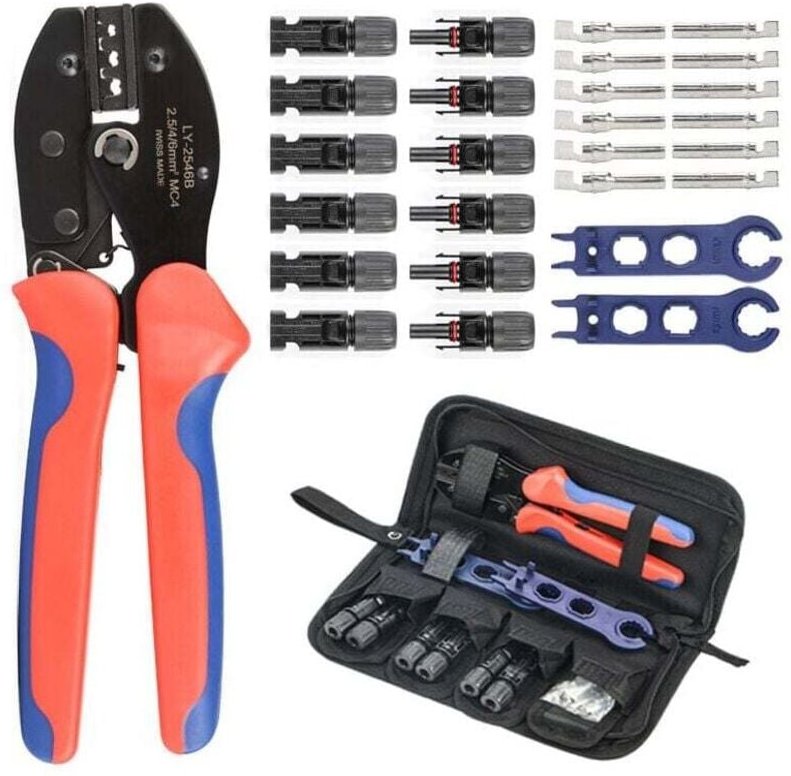 Ulisem Crimpzange für Photovoltaik-Stecker, MC4, 28-teilig, Handwerkzeug