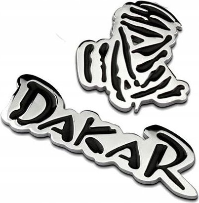 DAKAR 3D EMBLEM Metall Silber Aufkleber