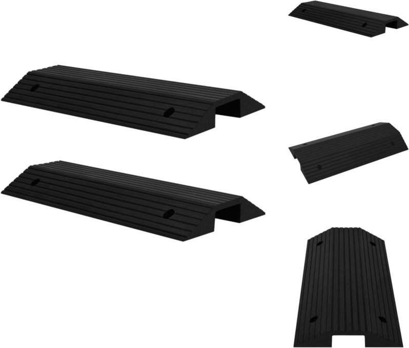 Verkehrsschilder - Living Brückenschwellenrampe 2 Stk. 80x40x8 cm Gummi