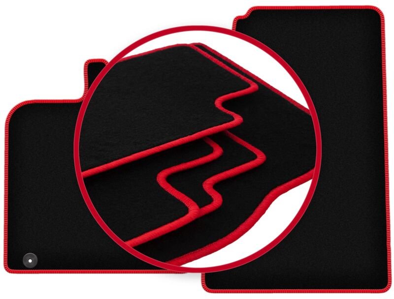 CARLUX-RED Auto-Fußmatten für: Smart ForTwo II Fließheck (2007-2014)
