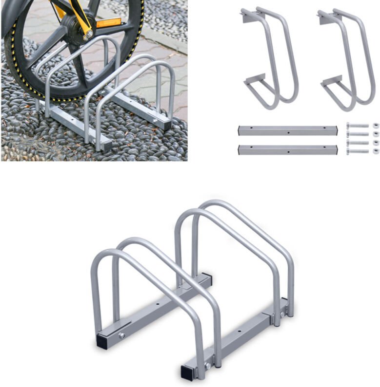 Thumbnail - Einfeben - swanew Fahrradständer für 2 Räder 41x32x26cm verzinkt und für Wandmontage geeignet