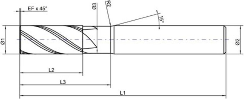 Schruppfräser-Set HPCL TiALN Typ UNI Z4 6-12mm FORMAT GT