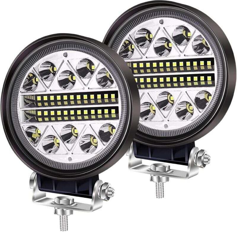 102 w LED-Arbeitsscheinwerfer, Offroad-Fahrnebelscheinwerfer, 2 Stück, runde LED-Pods, Spot-Flutlicht-Kombischeinwerfer,...