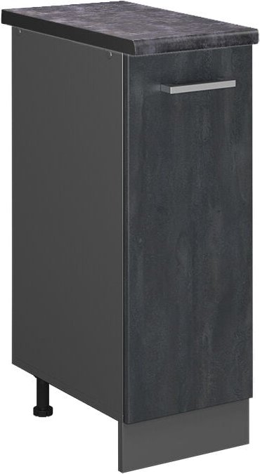 Vicco - Apothekerschrank R-Line, Schwarz Beton, 30 cm ap Anthrazit