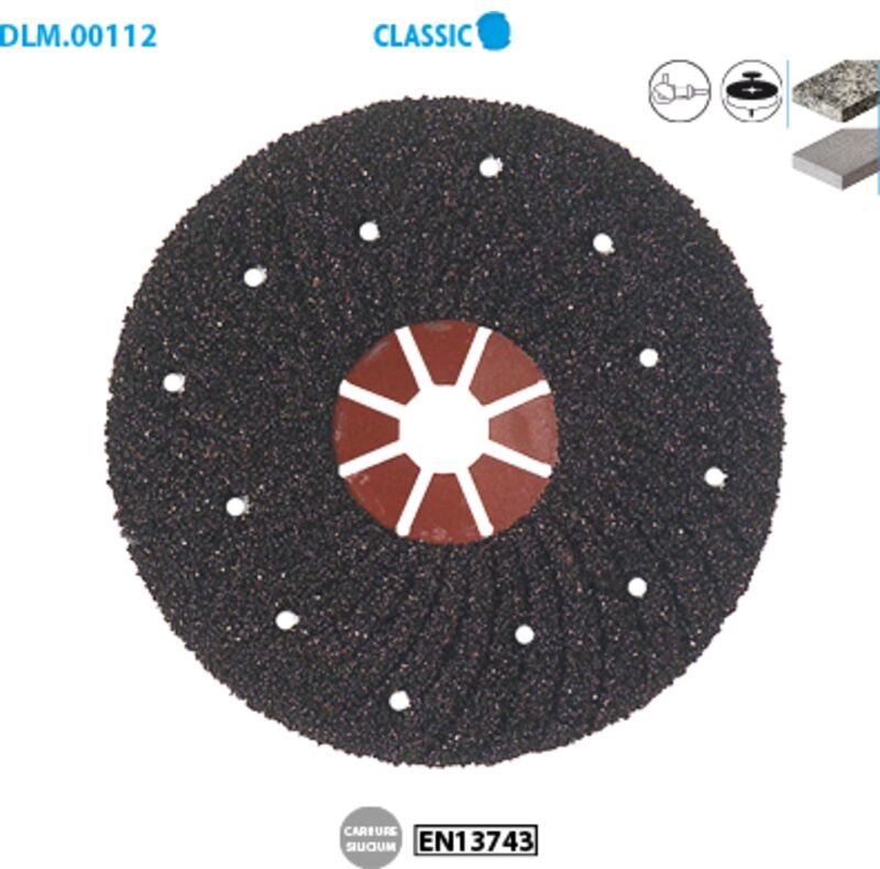 Box mit 10 halbrigiden Scheiben für Stein Classic ø 180 Körnung 80 Bohrung 22,23 mm flach