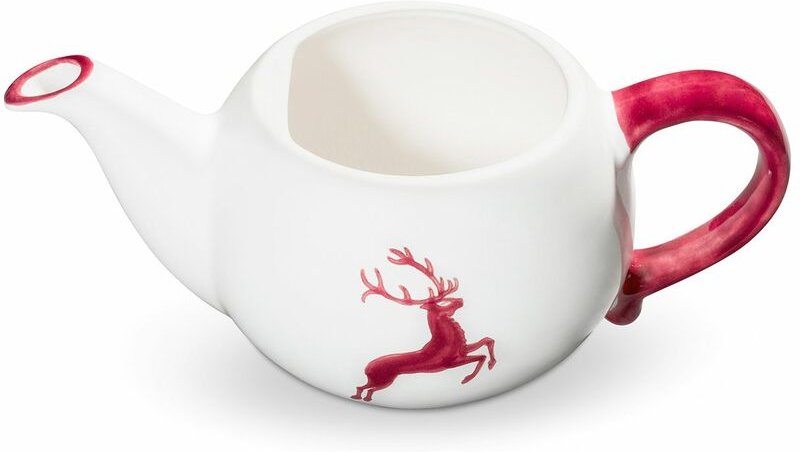 Gmundner Keramik - Bordeauxr. Hirsch, Unterteil Teekanne 0,5 liter