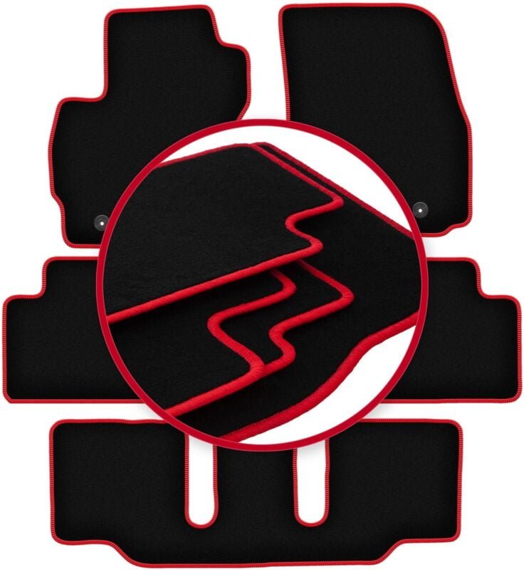 CARLUX-RED Autofußmatten für: Mazda 5 I 7-Sitzer (2005-2010)