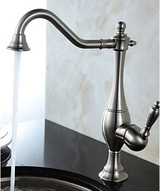 Lookshop - Robinet de cuisine style vintage brossé en nickel brossé