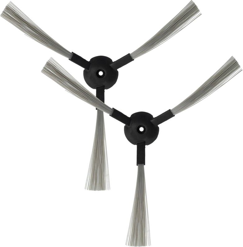 2x Seitenbürste kompatibel mit Solac XR210C, XR210, r Saugroboter - Reinigungsbürsten Set, schwarz / grau - Vhbw