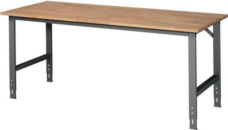 Werktisch Tom B2000xT800xH760-1080mm Arbeitsplatte Buche Gestell anthrazitg