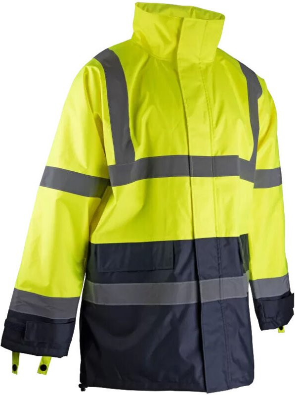 LMA - Wasserdichte High Visibility-Jacke 2199-Neongelb / Marine-XXXL