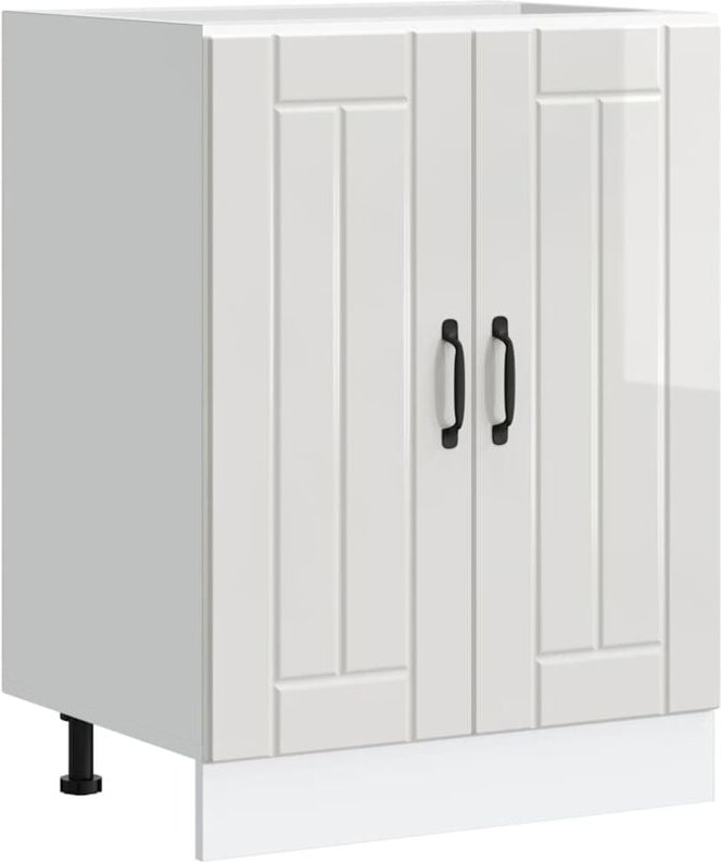 Spülenunterschrank Lucca Hochglanz-Weiß Holzwerkstoff - Vidaxl