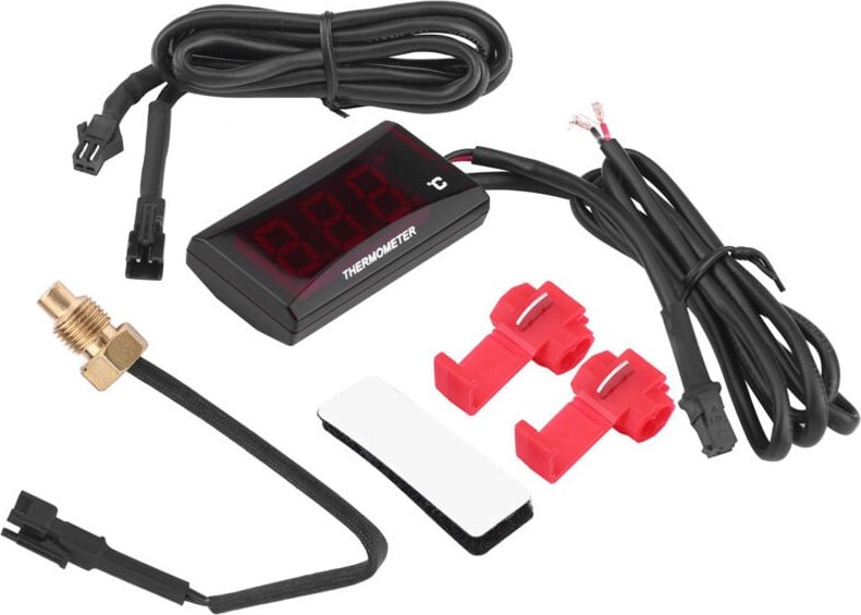 Wassertemperaturthermometer, universelles digitales Thermometer mit Wassertemperaturanzeige für Motorrad, Rennroller (RO...