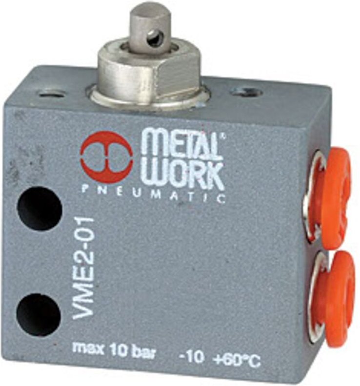 3/2-Wege-Miniaturventil, mechanisch, Stößel, nc, 4 mm seitlich - Riegler