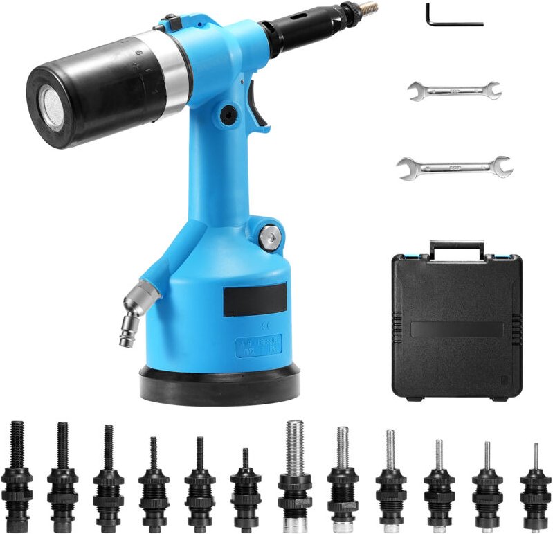 Druckluftnietgerät, pneumatisches Nietgerät, 20,2 kN Zugkraft, Blindnietpistolen-Set, Hochleistungs-Luft-Hydraulik-Nietp...