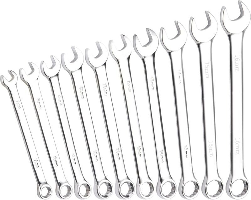 Thumbnail - 10-teiliges Maulschlüssel-Set, 7–16 mm Ratschenschlüssel, Ratschen-Maulschlüssel-Set aus Chrom-Vanadium-Stahl für versch...