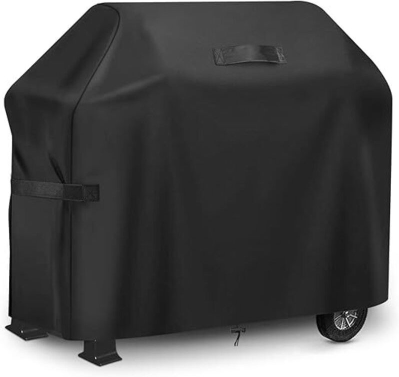 Schwarz, Gasgrillabdeckung, Grillplane 183 x 66 x 130 cm, Outdoor-Grillschutzhülle 420D Oxford-Gewebe, wasserdichter Son...